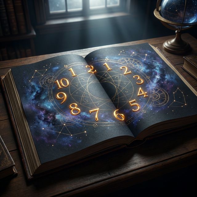 Mystical Numerology Chart with glowing golden numbers for life path and destiny analysis | Dr. Dhaval Trivedi