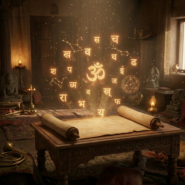 Ancient Vedic Scroll with Sanskrit